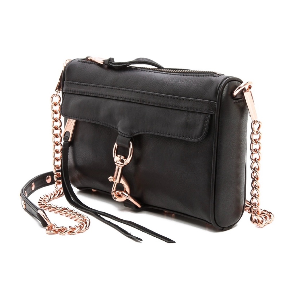 REBECCA MINKOFF M.A.C. Black Leather Crossbody Bag